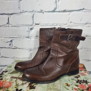 Prada Short Brown Leather Boots